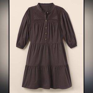 Like New Matilda Jane Good Hart Midnight Sky Button Front Tiered Boho Dress